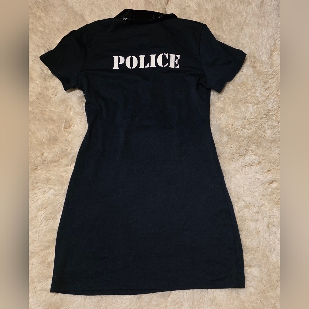Halloween Navy Blue Spirit Police Uniform Costume Cosplay Role Dress Up Sz. L - Picture 5 of 8